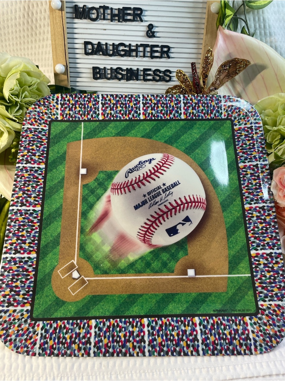 Rawlings Official Major League Baseball Decorative Tray - White & Red